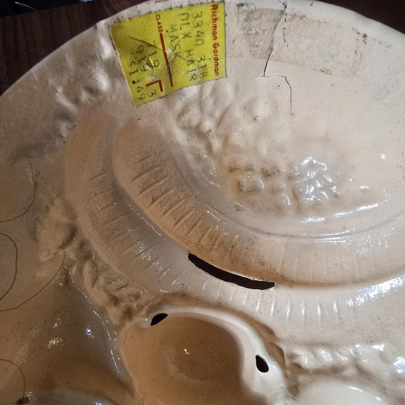 Vintage Ben Cooper Sad Clown Plastic Halloween Mask Black Hair‎ SEE PHOTOS - Picture 5 of 13